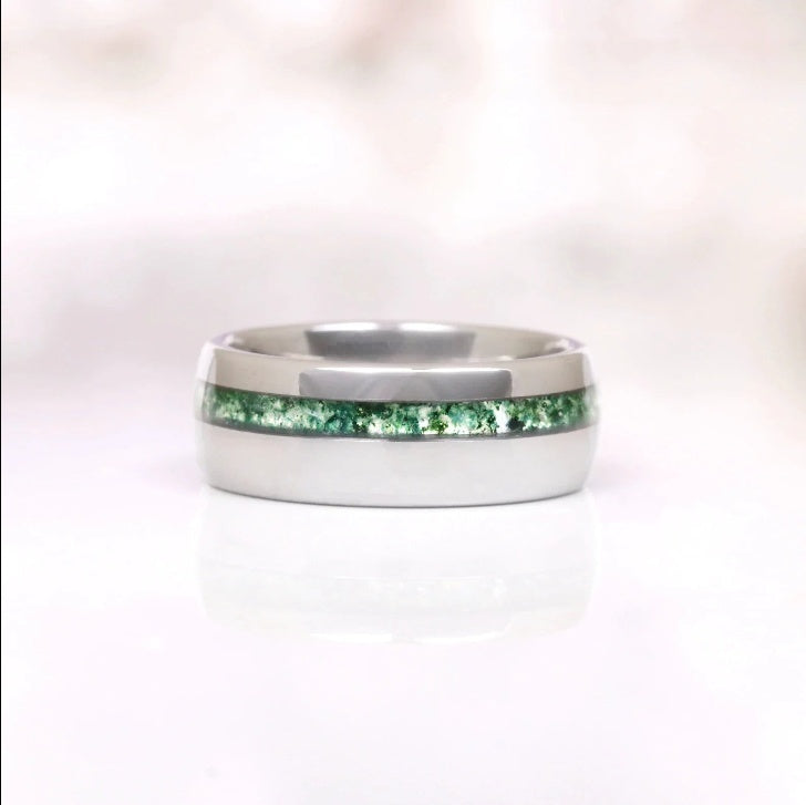 Moss Agate Couples Ring