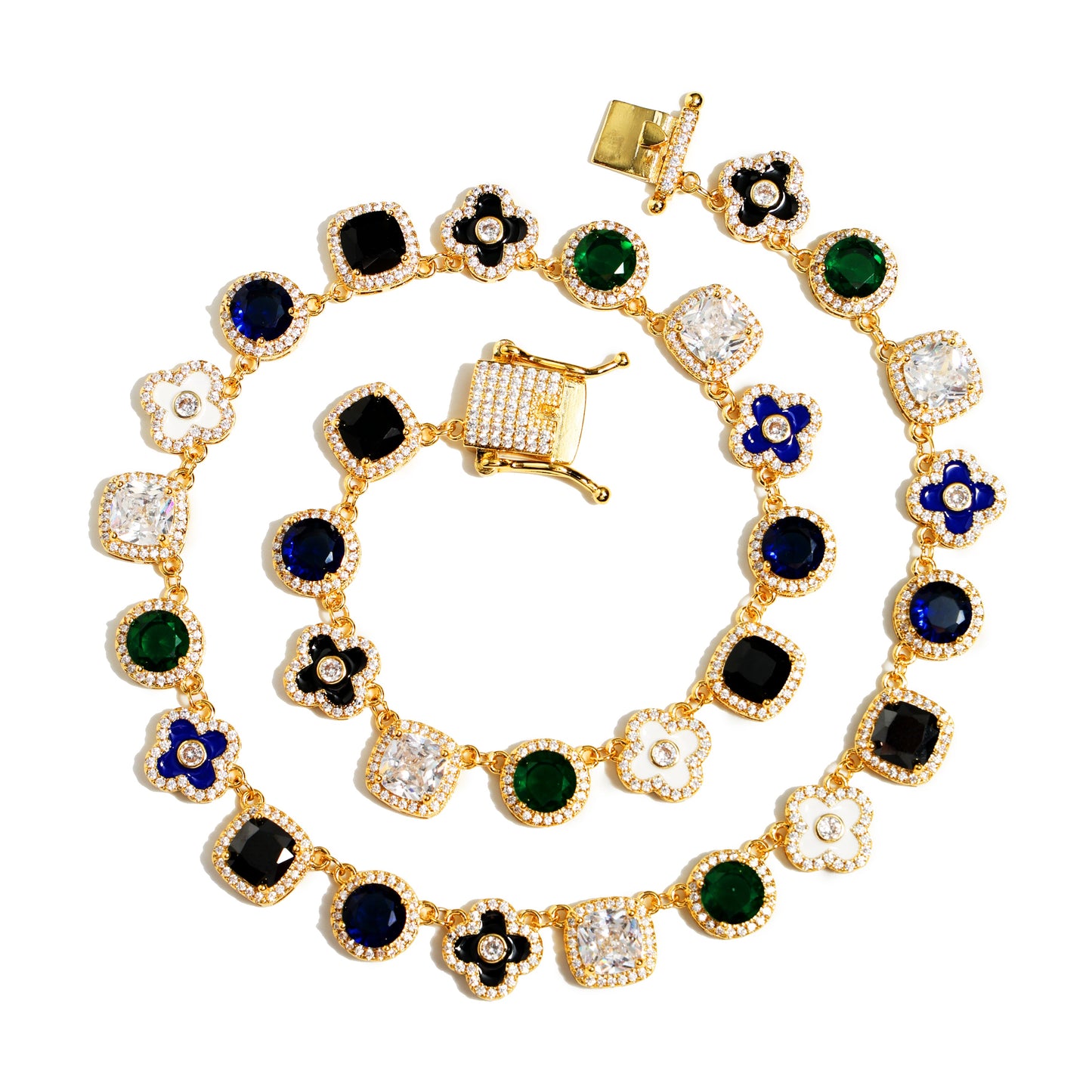 Gold Midnight Garden Gemstone Necklace
