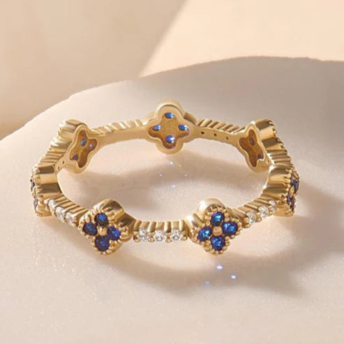 Sapphire Flower Wedding Ring