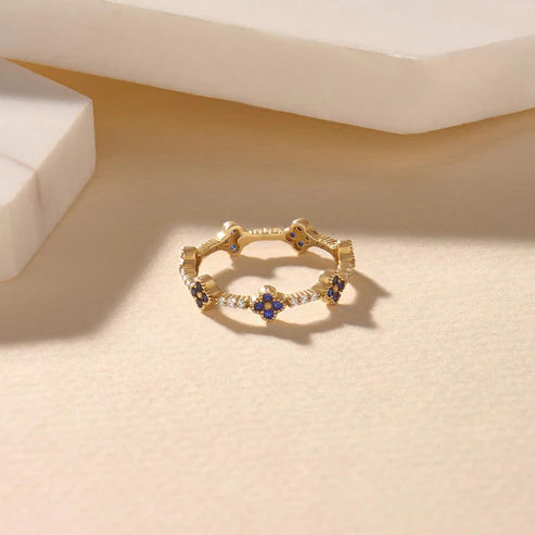 Sapphire Flower Wedding Ring