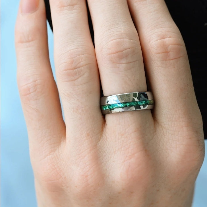 Moss Agate Couples Ring