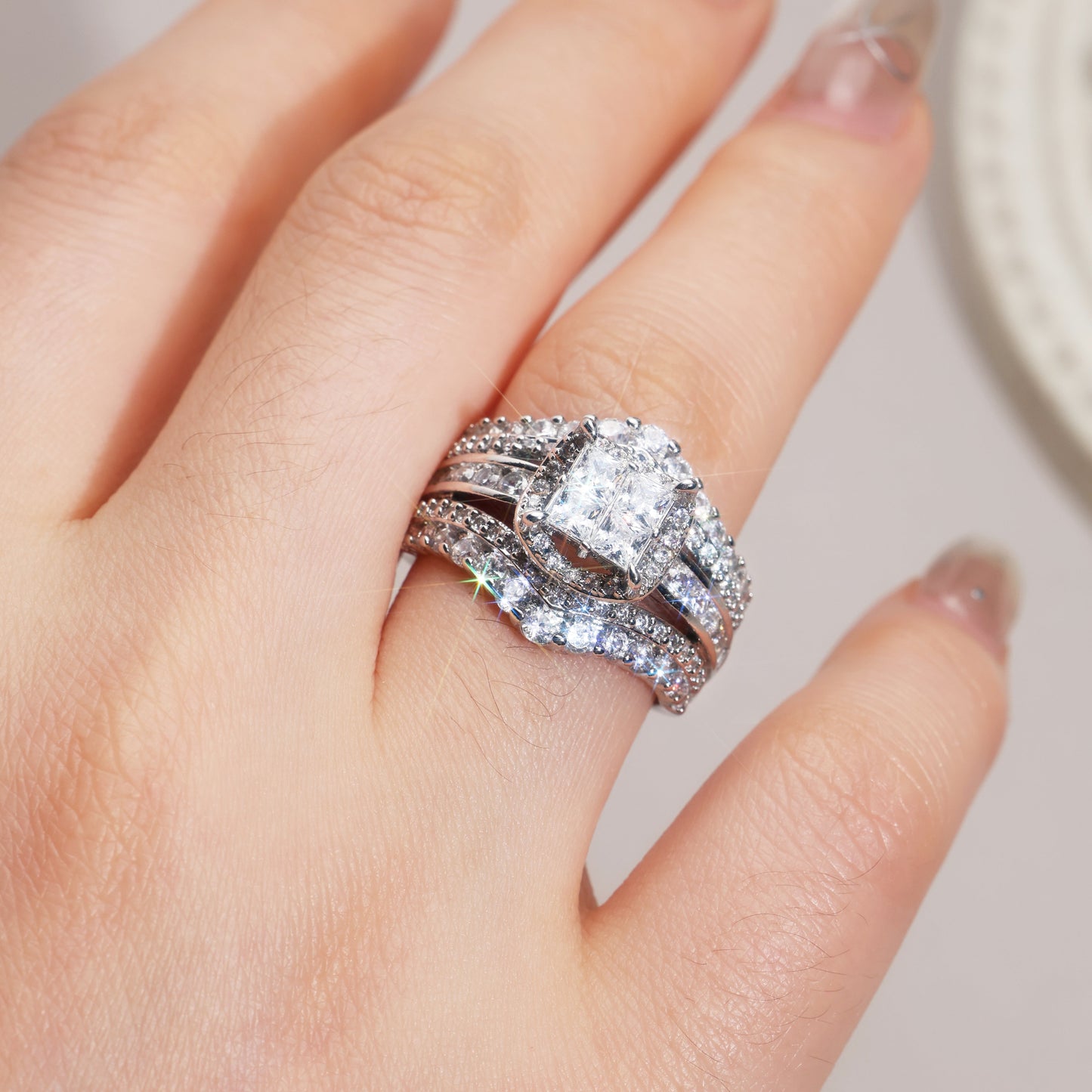 Square Five-in-One Ring for Women - Perfect Gift for Girlfriend or Wife