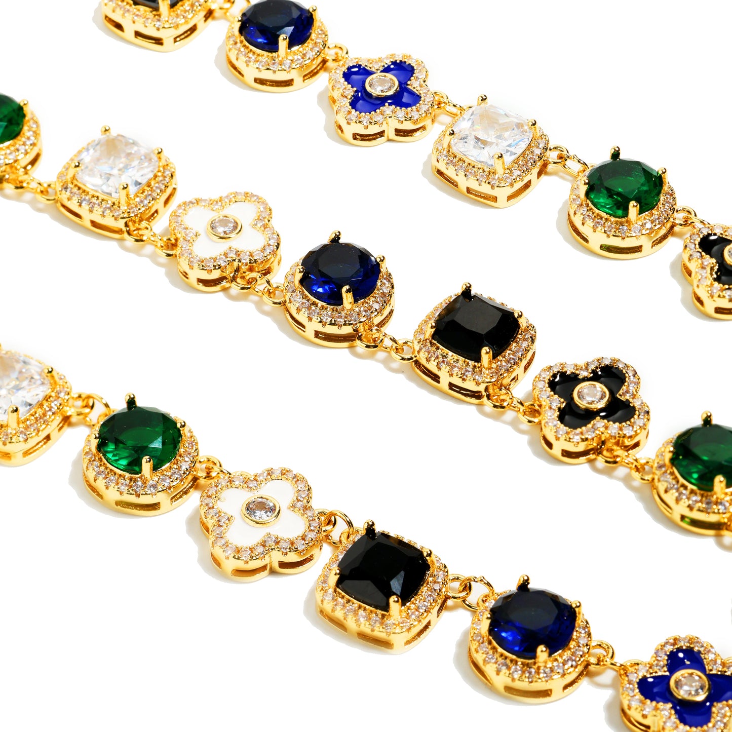 Gold Midnight Garden Gemstone Necklace