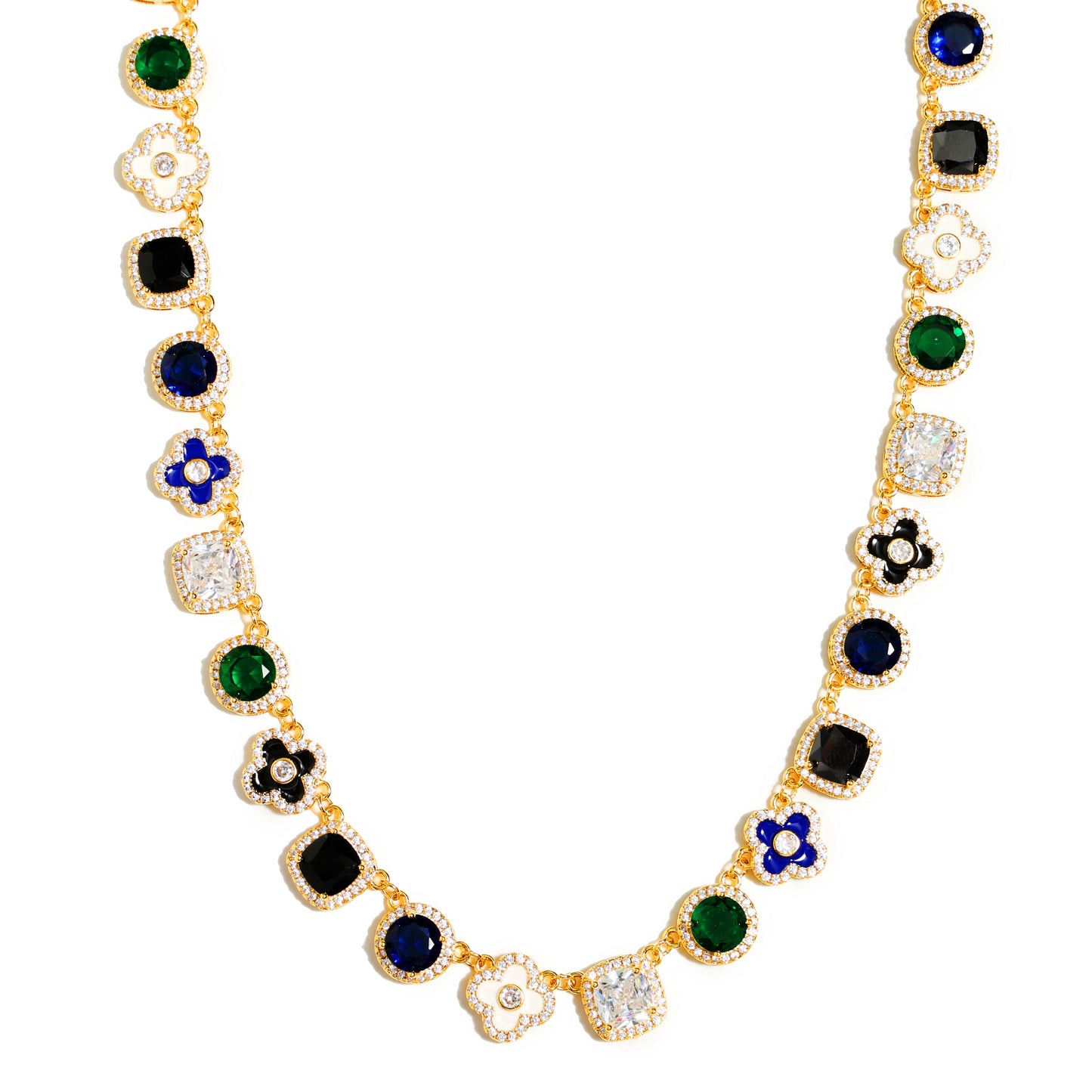 Gold Midnight Garden Gemstone Necklace