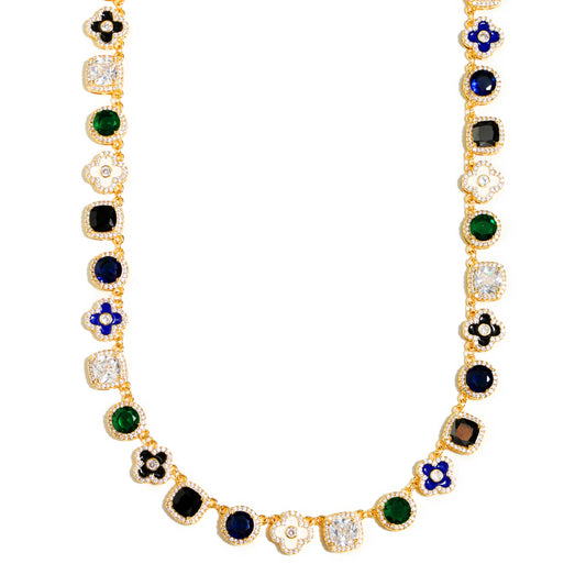 Gold Midnight Garden Gemstone Necklace