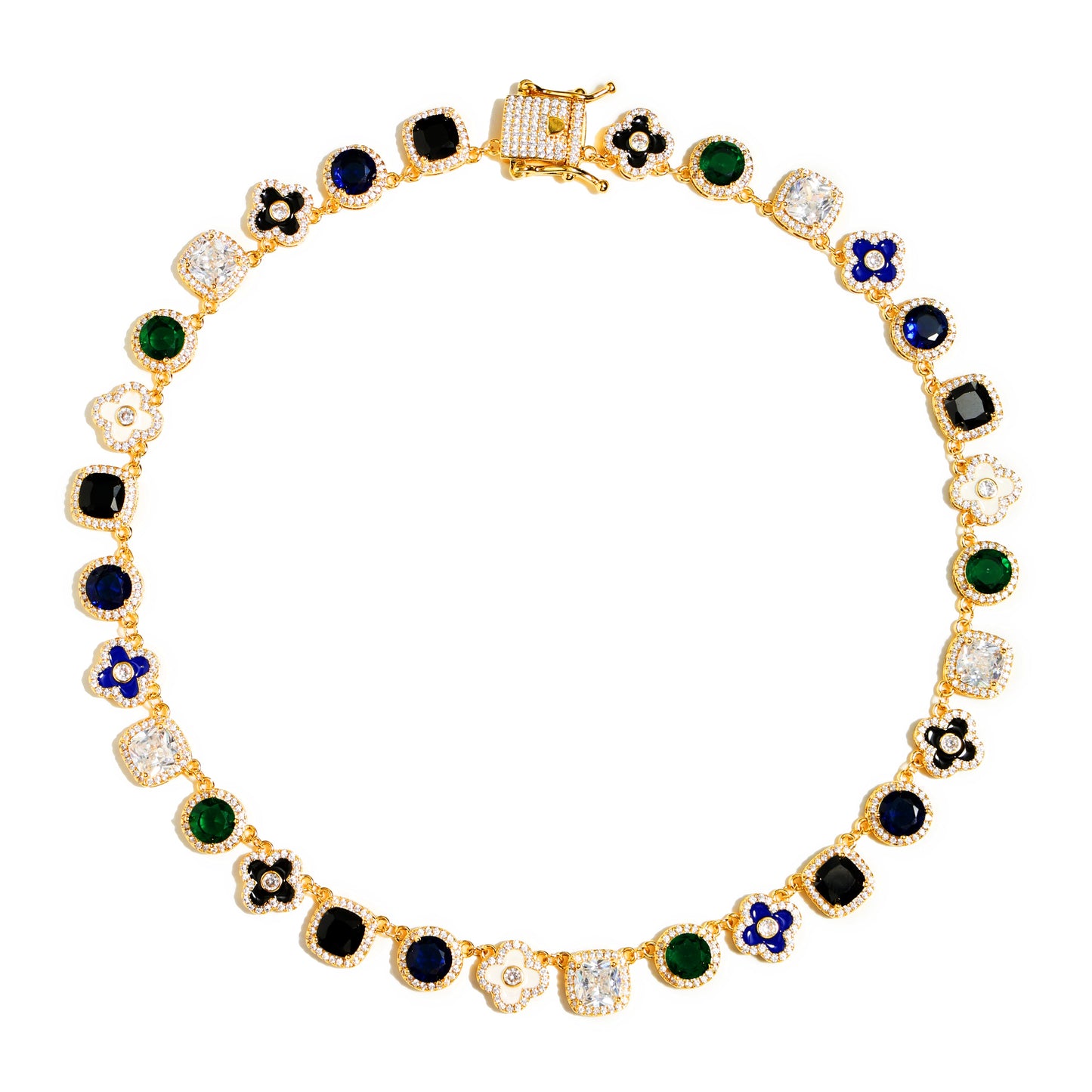 Gold Midnight Garden Gemstone Necklace